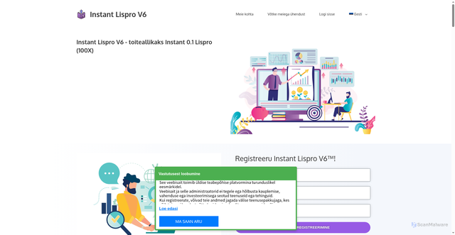 Security scan screenshot of https://instant-lispro-app.com/et/