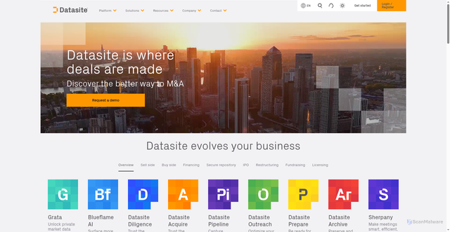 Security scan screenshot of https://datasite.com