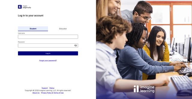 Security scan screenshot of https://student.ex.edgenuity.com
