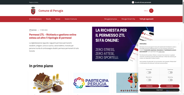 Security scan screenshot of https://www.comune.perugia.it/