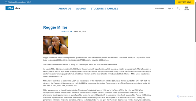 Security scan screenshot of https://alumni.ucla.edu/stories/reggie-miller/