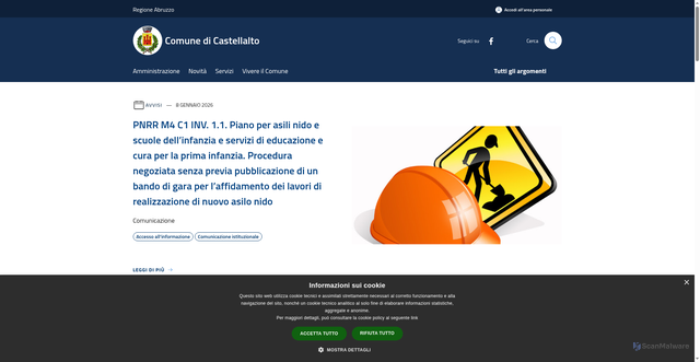 Security scan screenshot of https://www.comune.castellalto.te.it/it