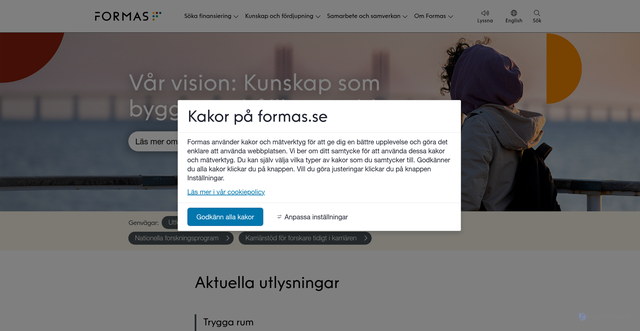 Security scan screenshot of https://formas.se/