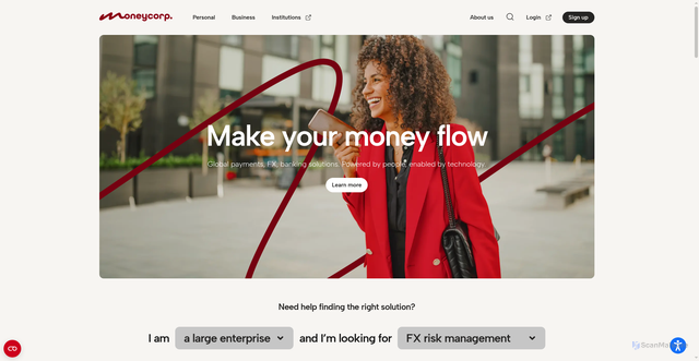 Security scan screenshot of https://moneycorp.com