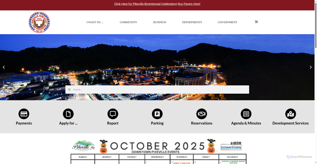 Security scan screenshot of https://pikevilleky.gov/