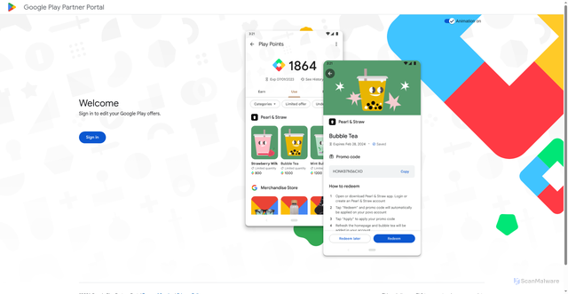 Security scan screenshot of https://googleplaypartnerportal.com