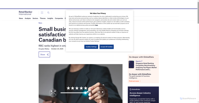 Security scan screenshot of https://www.retailbankerinternational.com/news/small-business-customer-satisfaction-dips-major-canadian-banks/