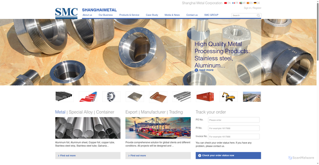 Security scan screenshot of https://shanghaimetal.com