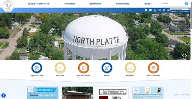 Security scan screenshot of https://northplattene.gov/