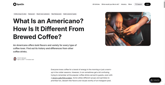 Security scan screenshot of https://www.spoton.com/blog/what-is-an-americano/