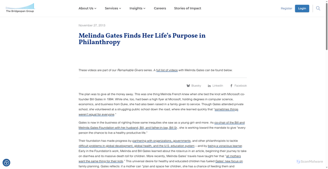 Security scan screenshot of https://www.bridgespan.org/insights/melinda-gates