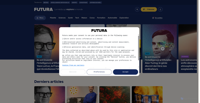 Security scan screenshot of https://futura-sciences.com