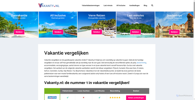Security scan screenshot of https://www.vakanty.nl