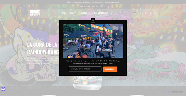 Security scan screenshot of https://thebronxbrewery.com/