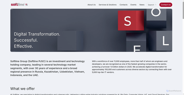 Security scan screenshot of https://softline.com