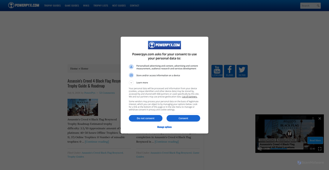 Security scan screenshot of https://powerpyx.com