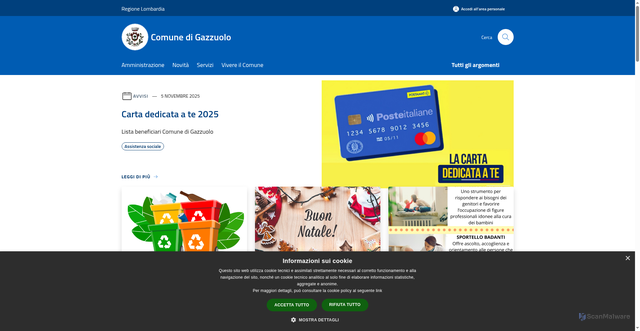 Security scan screenshot of https://www.comune.gazzuolo.mn.it/it