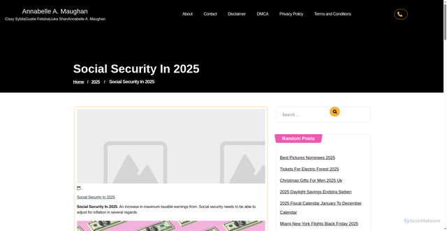 Security scan screenshot of https://annabelleamaughan.pages.dev/wnbcd-social-security-in-2025-hmjrh/
