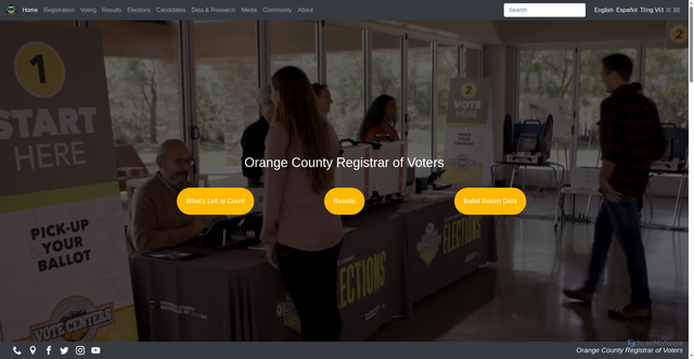 Security scan screenshot of https://ocvote.gov/