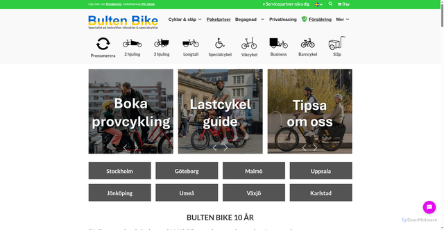 Security scan screenshot of https://bultenbike.se