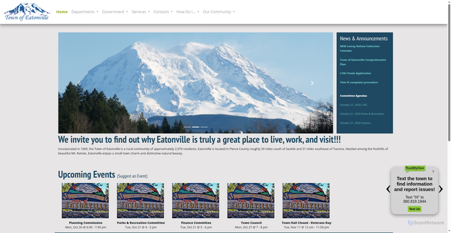 Security scan screenshot of https://eatonville-wa.gov/