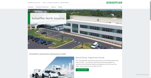 Security scan screenshot of https://www.us.schaeffler.com
