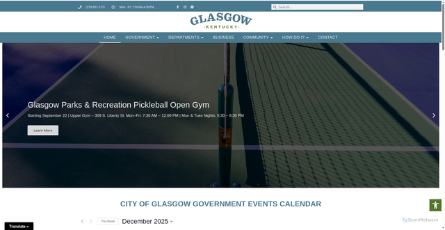 Security scan screenshot of https://cityofglasgow.gov/