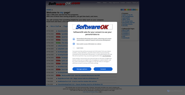 Security scan screenshot of https://www.softwareok.com