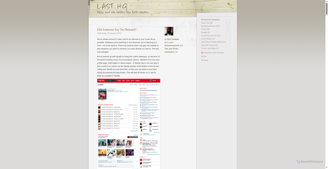 Security scan screenshot of https://blog.last.fm