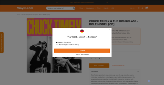 Security scan screenshot of https://www.vinyl8.com/products/chuck-timely-the-hourglass-role-model-cd?srsltid=AfmBOooECzYscv8eLpr2FNyLyfqo3sPH0MVPzUHK79YAagHL2Gb_FhYl