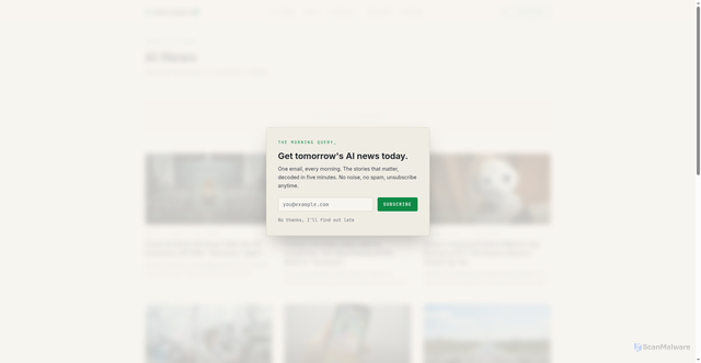 Security scan screenshot of https://www.thedailyquery.com/category/ai-news