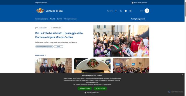 Security scan screenshot of https://www.comune.bra.cn.it/it