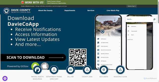 Security scan screenshot of https://www.daviecountync.gov/