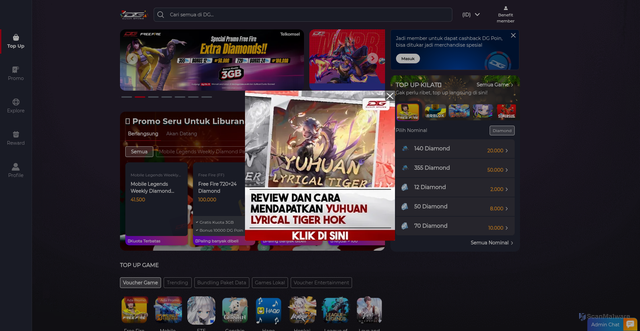 Security scan screenshot of https://duniagames.co.id