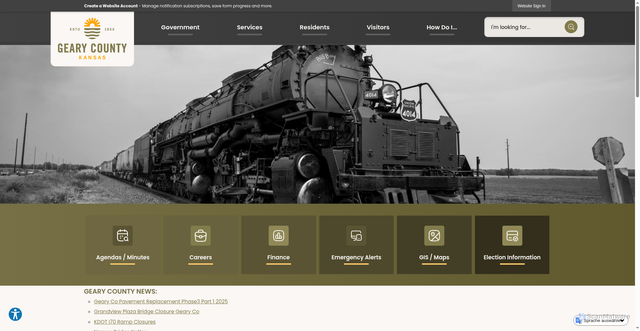 Security scan screenshot of https://www.gearycounty.org/