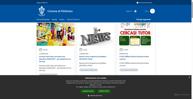 Security scan screenshot of https://www.comune.filottrano.an.it