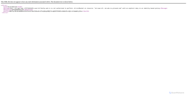 Security scan screenshot of https://ak-ads-ns.prisasd.com