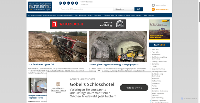 Security scan screenshot of https://www.theconstructionindex.co.uk