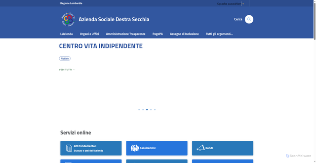 Security scan screenshot of https://www.aspdestrasecchia.it/