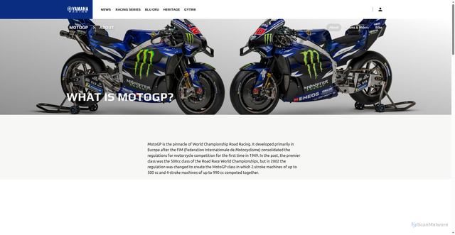 Security scan screenshot of https://www.yamaha-racing.com/series/grand-prix/motogp/about/
