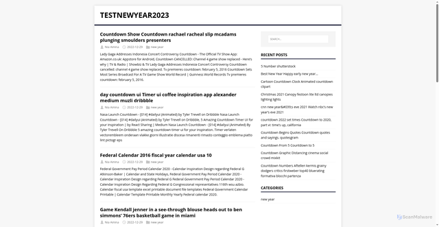Security scan screenshot of https://testnewyear2023.pages.dev/page/2/