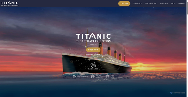 Security scan screenshot of https://expo-titanic.com/toronto/