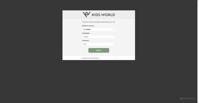 Security scan screenshot of https://kids-world.com