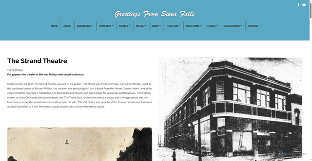 Security scan screenshot of https://www.greetingsfromsiouxfalls.com/the-strand