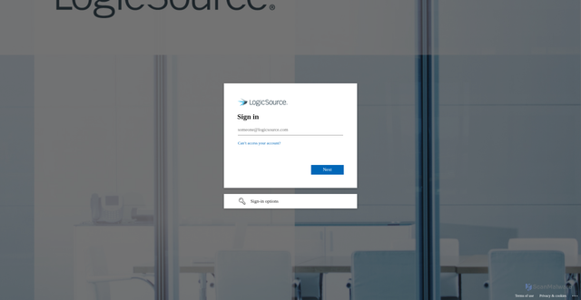 Security scan screenshot of https://logicsource-my.sharepoint.com