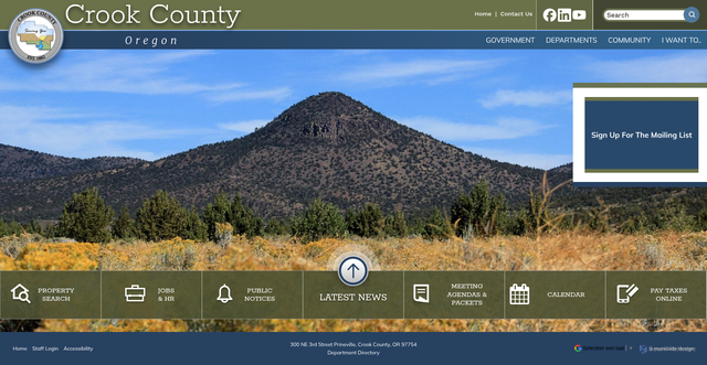 Security scan screenshot of https://co.crook.or.us/