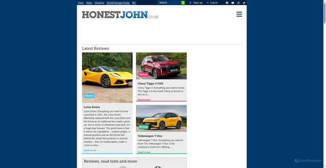Security scan screenshot of https://honestjohn.co.uk