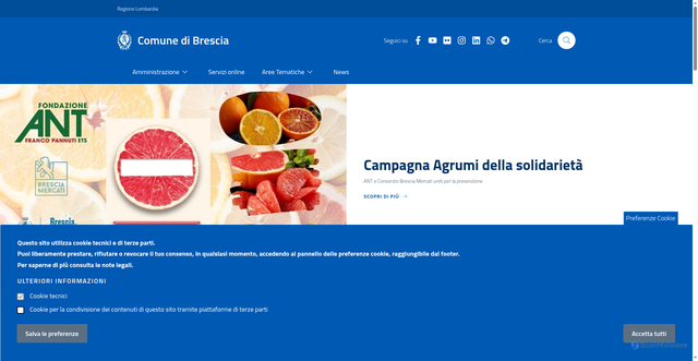 Security scan screenshot of https://www.comune.brescia.it/