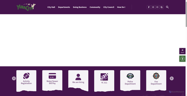 Security scan screenshot of https://yubacity.gov/