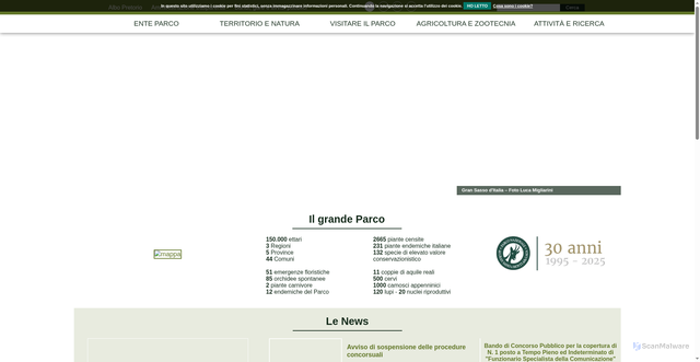 Security scan screenshot of https://www.gransassolagapark.it/